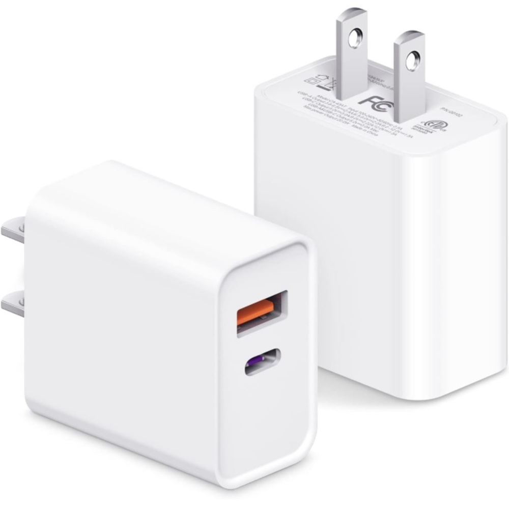 2-Pack-NWT USB C 20W Dual Port Wall Charger Block